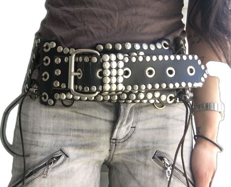 Kidney Belt, Genuine Leather, Silver, Leather, Black