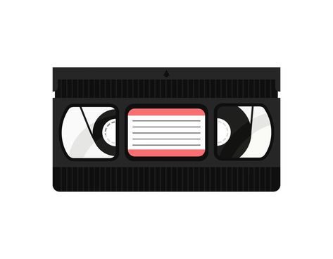 Video Tapes, Vhs Tapes, Vhs Tape, Background Black, Animal Jokes, Flat Illustration, Vector Art, White Background, White