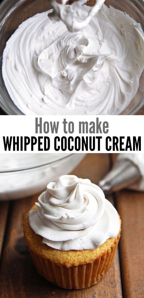 Light And Fluffy Frosting, Mm Recipes, Vegan Bakes, Whipped Coconut Cream, Patisserie Vegan, Fluffy Frosting, Healthier Desserts, Homemade Frosting, Vegan Coconut