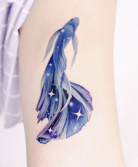 3d Fish Tattoo, Rainbow Fish Tattoo, Angel Fish Tattoo, Watercolor Fish Tattoo, Beta Fish Tattoo, Betta Fish Art, Betta Tattoo, Delicate Feminine Tattoos, Betta Fish Tattoo