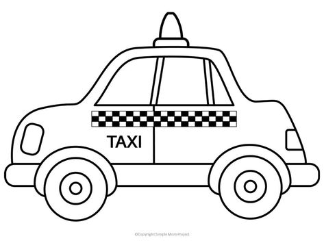 White Taxi, Transportation Crafts, Transportation Art, Transportation Theme, Coloring Supplies, Taxi Cab, Color Games, Sorting Activities, Themed Crafts