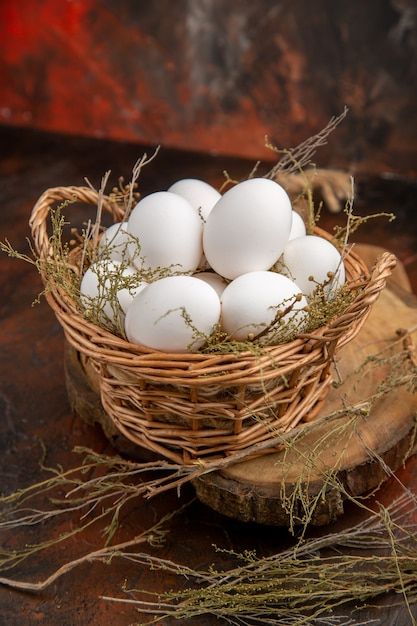 Free photo front view chicken eggs insid... | Free Photo #Freepik #freephoto #egg-basket #easter-food #healthy-breakfast #breakfast Egg Pic, Pic Background, Egg Background, Egg Pictures, Chicken Eggs, Front View, Vector Photo, Free Photo, Dark Backgrounds