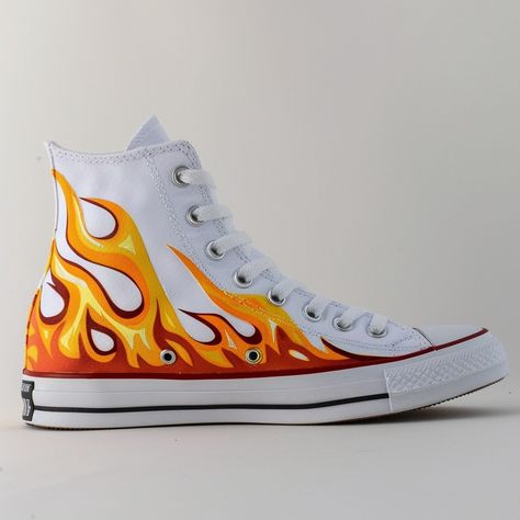 converse flame custom Customising Shoes, Shoes Painting, Shoes Art, July 7, Shoe Art, Painted Shoes, Converse, On Instagram, Quick Saves