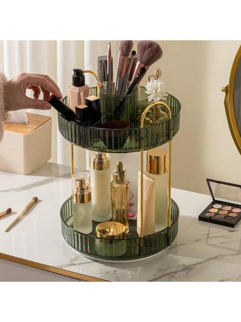 Vanity 2 Tier, High-Capacity Skincare Clear Make Up Storage Perfume Organizers Cosmetic Dresser Organizer Countertop 360 Spinning | SHEIN USA Perfume Organization On Dresser, Dresser Organizer, Make Up Storage, Lord Help, Perfume Organization, Lord Help Me, Dresser Organization, Cosmetic Display, Makeup Storage