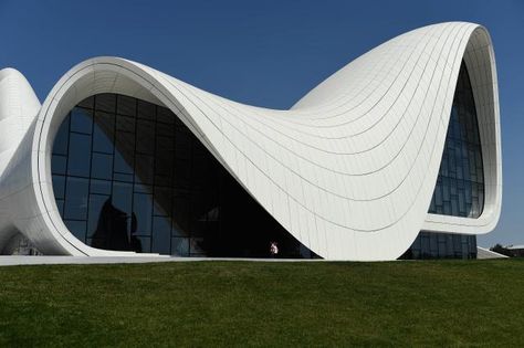 Parametricism : Heydar Aliyev Centre, Baku Azerbaijan | Zaha Hadid Architects 20th Century Architecture, Architecture Cool, Photo Timeline, Picture Dictionary, Study Architecture, Zaha Hadid Architects, Unique Buildings, Typeface Design, Zaha Hadid