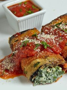 Eggplant Roll Ups, Cream Cheese And Spinach, Kosher For Passover Recipes, Eggplant Rolls, Kosher For Passover, Eggplant Dishes, Jewish Food, Passover Recipes, Spinach Recipes