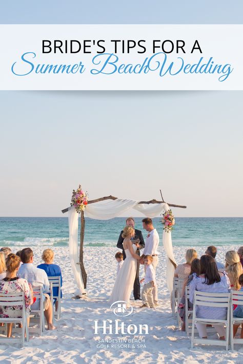 Micro Beach Wedding, Beach Wedding Pics, Sarasota Beach, Small Beach Weddings, Fort Walton Beach Florida, Wedding In Florida, Sleepover Things, Florida Beach Wedding, Summer Beach Wedding