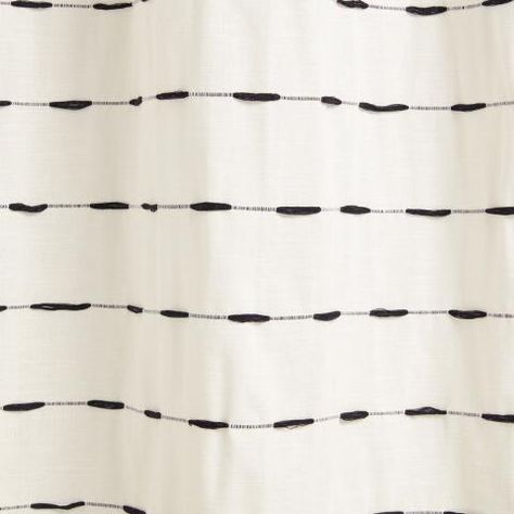 Ivory and Black Woven Stripe Taylor Shower Curtain | World Market White And Tan Bathroom, Black And Tan Bathroom, Ivory Shower Curtain, Neutral Shower Curtains, Black White Shower Curtain, Tan Bathroom, Stripe Shower Curtain, Black And White Shower Curtain, Cottagecore Kitchen