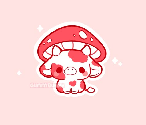 Mushroom Cow Matte Vinyl Sticker Kawaii Stickers Cute - Etsy Canada Mushroom Cow, Cow Drawing, Images Kawaii, Cute Kawaii Animals, Stickers Kawaii, Cute Animal Drawings Kawaii, Stickers Cute, Cute Doodles Drawings, Cow Art