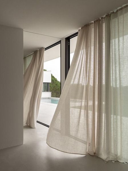 Open Architecture, Modernist House, Norm Architects, Black Windows, Scandinavian Minimalism, Minimal Home, Minimalist Architecture, Sheer Curtains, Curtains Living Room