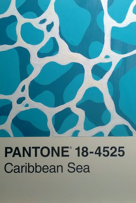 Painting of cartoon ocean 🌊 on Caribbean Sea Pantone postcard using gouache Pantone Painting, Pantone Paint, Postcard Painting, Cartoon Ocean, Sea Painting, Caribbean Sea, Gouache Painting, Under The Sea, Room Inspo