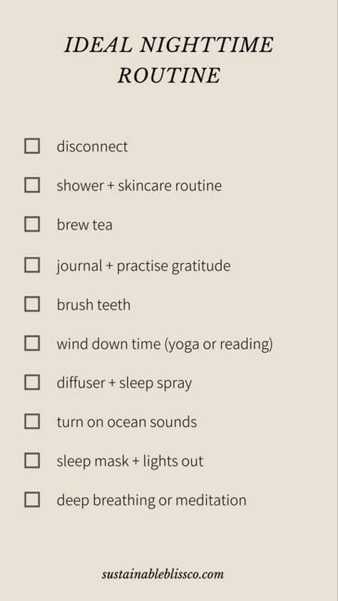 Time Routine, Nighttime Routine, Self Care Bullet Journal, Vie Motivation, Night Time Routine, Get My Life Together, Positive Self Affirmations, Mental And Emotional Health, Self Care Activities