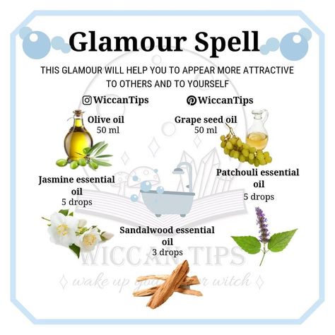 No photo description available. Glamour Spell, Beauty Spells, Jasmine Essential Oil, Green Witchcraft, Wiccan Witch, Magick Spells, Witchcraft For Beginners, Book Of Shadow, Witch Magic