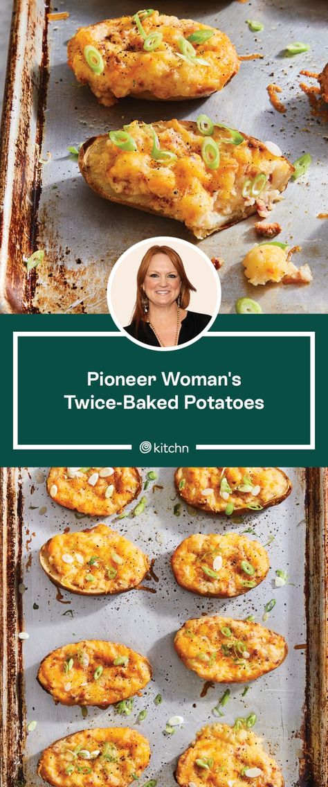 Twice Baked Potatoes Food Network, Pioneer Woman Baked Potatoes, Ree Drummond Twice Baked Potatoes, Pioneer Women Twice Baked Potato, Twice Baked Sweet Potatoes Pioneer Woman, Smashed Potatoes Baked Pioneer Woman, Pioneer Woman Twice Baked Potatoes, Twice Cooked Potatoes, Baked Stuffed Potatoes Recipes