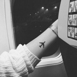 42 Beautifully Simple Wrist Tattoo Ideas You'll Love Airplane Tattoo, 10 Tattoo, Airplane Tattoos, Tato Henna, Girly Tattoos, Dream Tattoos, 문신 디자인, Little Tattoos, Back Tattoos