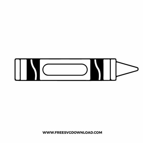 Crayon Svg File Free, Free Crayon Svg, Pencil Svg Free, Crayon Outline, School Svg Free, Crayon Svg, 1st Grade Svg, Pencil Svg, Preschool Svg