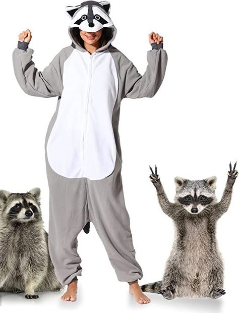 Raccoon Onesie, Onesie Designs, Jumpsuit Costume, Pet Raccoon, Animal Onesie, Costume For Women, Animal Slippers, Onesie Pajamas, Retail Market