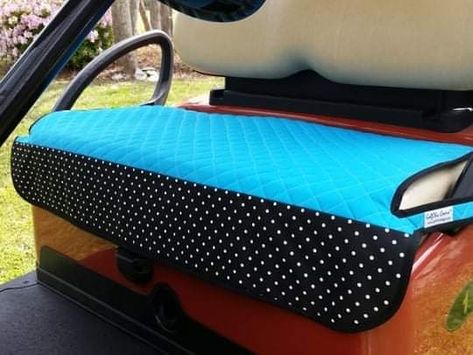 Day 24 of Lori's Golf Shoppe 25 Days of Christmas Giveaways! Today's giveaway is a Golf Chic Golf Cart Seat Cover-Turquoise with Polka Dots.     Like or comment on our Facebook ( Lori's Golf Shoppe) status each day to get the chance to be our lucky winner. Click the photo now! Turquoise Quilt, Golf 7 R, Golf Cart Seat Covers, Golf Accessories Ladies, Golf Cart Seats, Golf Pictures, Golf Mk1, Golf Umbrella, Womens Golf Fashion