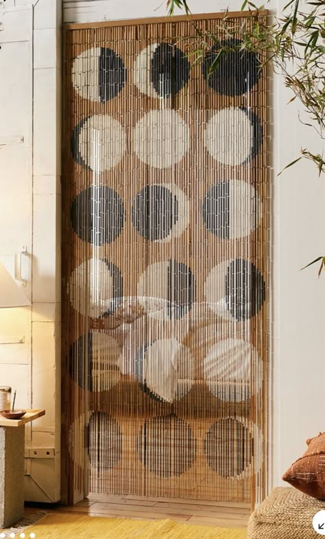 Urban Outfitters Curtains, Bamboo Beaded Curtains, Bed With Posts, Closet Curtains, Beaded Curtain, Bamboo Curtains, Deco Originale, Inspire Me Home Decor, Beaded Curtains