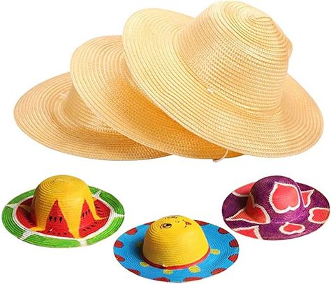 Amazon.com: Queenbox 6pcs Summer Straw Hat Cap Beach Sun Hat Creative Art Painting Straw Hat for Kids Adults Birthday Party Hats Children DIY Straw Hats : Toys & Games Diy Straw Hat, Straw Hat Diy, Diy Straw, Hat For Kids, Painting Birthday, Summer Straw Hat, Birthday Party Hats, Straw Hats, Creative Painting