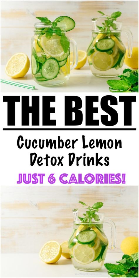 Cucumber Lemon Water for Weight Loss {HOMEMADE DETOX DRINKS} Cucumber Lemon Water Recipe, Cucumber Lemon Mint Water Recipe, Water With Cucumber And Lemon, Lemon Mint Water, Cucumber Infused Water, Lemon Water Recipe, Lemon Water Health Benefits, Cucumber Lemon Water, Lemon Juice Benefits