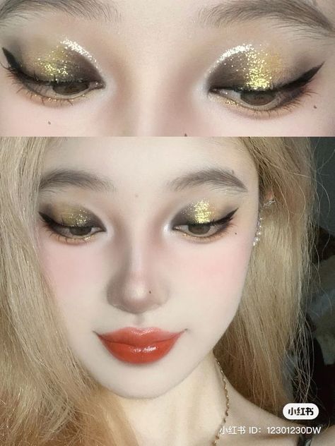 Enchanted Theme Makeup, Enchanted Forest Prom Makeup, Enchanted Forest Makeup Ideas Prom, Enchanted Forest Makeup, Enchanted Makeup, Color Guard Makeup, Forest Makeup, Glitter Eyeshadow Looks, Shiny Makeup