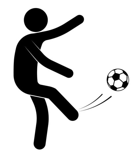 stick figure, man is playing soccer. Kicked the ball. Team sports. Isolated vector on white background Playing Soccer, Playing Football, Stick Figure, Play Soccer, Circle Art, Background Background, Team Sports, Stick Figures, Soccer Ball