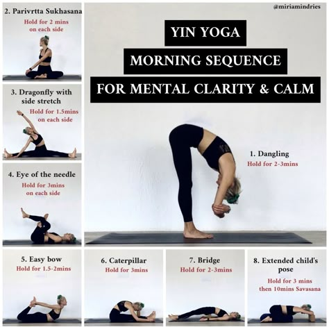 Yin yoga morning sequence Yoga Poses To Release Tension, Yin Class Sequence, Yin Yoga Class Sequence, Yin Yoga No Props, Yoga For Mental Clarity, Benefits Of Yin Yoga, Morning Yin Yoga, Yin Yoga Flow Sequence, Yin Yoga Sequence Meridians