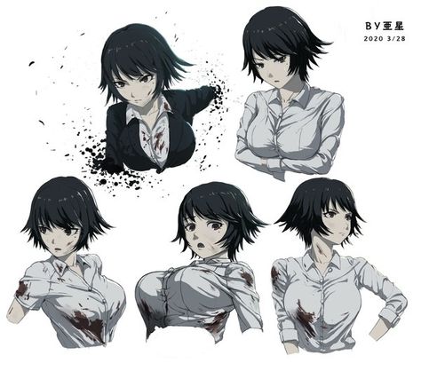 Ajin Demi Human Izumi, Demi Human Character Design, Ajin Demi Human, Ajin Manga, Marvel Character Design, Ajin Anime, Demi Human, 얼굴 그리기, Anime Canvas