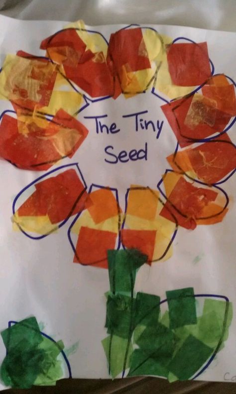 Eric Carle week! The Tiny Seed Eric Carle Art For Toddlers, Eric Carle Activities For Toddlers, The Tiny Seed Craft, Tiny Seed Activities, Eric Carle Crafts, Eric Carle Classroom, Science Plants, Eric Carle Art, Eric Carle Activities