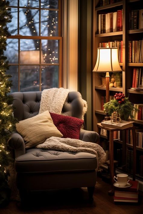 Cosy Reading Corner, Cozy Home Library, Urban Rooms, Home Library Rooms, Cozy Reading Corners, Home Library Design, Home Libraries, Christmas Room, Nursery Room Decor