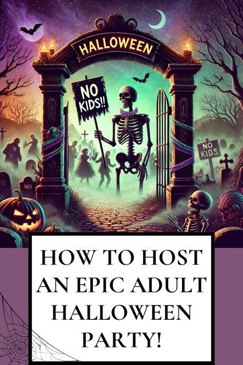 Ready to throw the ultimate Halloween bash? Our comprehensive guide covers everything you need to host an unforgettable adult Halloween party. Discover 10 unique invitation ideas, 10 spooky decoration tips, 10 delicious themed foods & 10 creative liquor options. We've also curated a playlist of 20 hauntingly good songs, and listed 10 fun games to keep your guests entertained. Plus, get 10 essential tips to ensure your party is a smashing success. Dive in and make this Halloween one to remember! Halloween Party Simple Decorations, Halloween Party Backyard Decorations, How To Throw A Halloween Party For Adults, How To Throw An Adult Halloween Party, Planning Halloween Party, Halloween Party Adults Games, Halloween Party In The Woods, Halloween Party Planning Checklist, Trick Or Treat For Adults