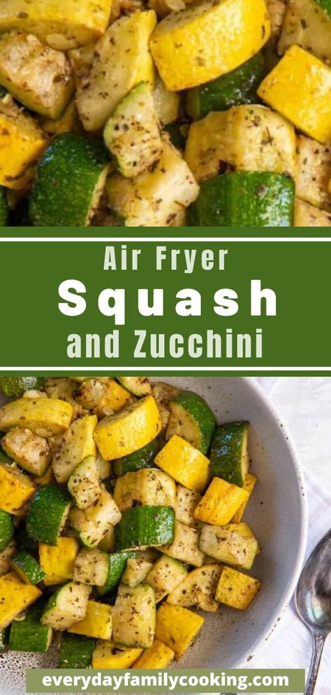 Air fryer squash and zucchini are cut into delicious bite-sized pieces and seasoned to perfection! Perfect to serve as a healthy side or as the base for your main course. Air Fryer Squash And Zucchini, Air Fryer Squash, Foods To Lower Cholesterol, Zucchini Side Dish, Squash Zucchini Recipes, Zucchini Side Dish Recipes, Squash And Zucchini, Zucchini Side Dishes, To Lower Cholesterol