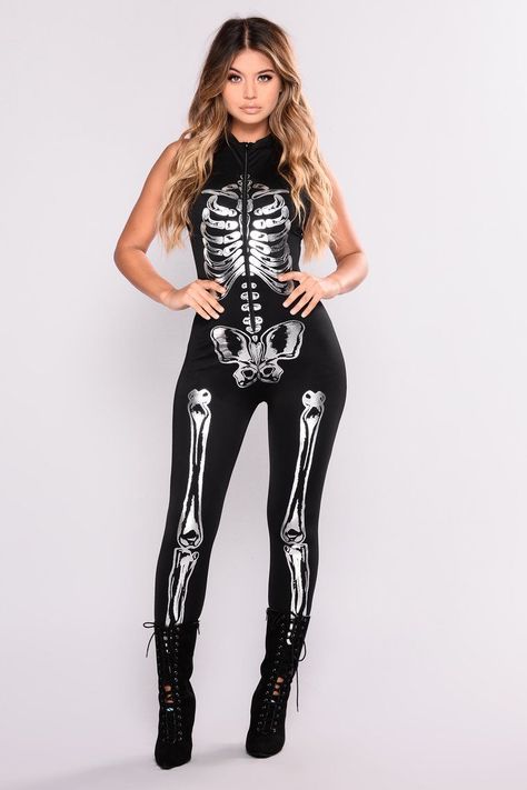 9327969053c0068dd9e07c529866b94ddesc51181671ri Skeleton Bodysuit, Makeup Zombie, Sofia Jamora, Skeleton Costume, Costume Fashion, Dream Closets, Fantasias Halloween, Loungewear Women, Clothes Closet