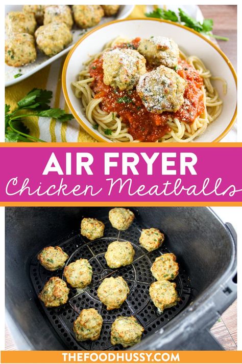 Air Fryer Chicken Meatballs, Meatball Casserole, Greek Meatballs, Chicken Meatball Recipes, Meatball Subs, Chicken Meatballs, Leftover Chicken, Air Fryer Chicken, Spaghetti And Meatballs