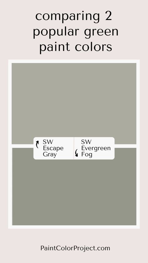 Escape Gray Sherwin Williams, Escape Gray, Oyster Bay Sherwin Williams, Grey Bathroom Paint, Evergreen Fog, Sherwin Williams Gray, Oyster Bay, Green Paint Colors, River House