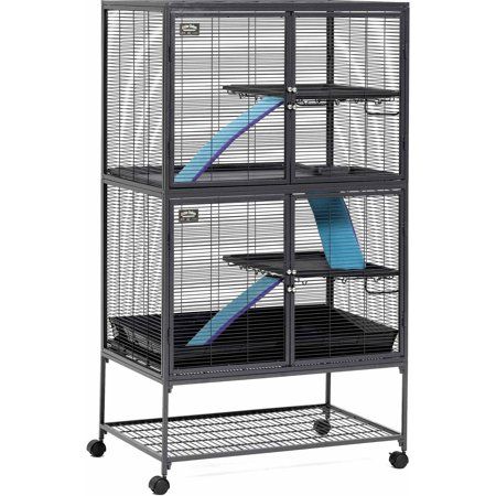 MidWest Deluxe Critter Nation Double Unit Small Animal Cage - Walmart.com Critter Nation Cage, Diy Rabbit Cage, Chinchilla Cage, Airline Pet Carrier, Ferret Cage, Animal Cage, Rat Cage, Indoor Rabbit, Fancy Rat