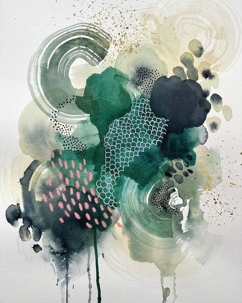 Watercolour Sketching, Watercolor References, Laura Horn Art, Abstract Watercolors, Laura Horn, Modern Watercolor Art, Abstract Watercolor Art, Intuitive Art, Abstract Art Inspiration