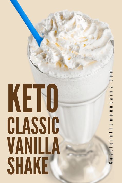 Vanilla Shake Recipes, Keto Protein Shakes, Keto Milkshake, Keto Shakes, Keto Treats, Keto Smoothie Recipes, Keto Drinks, Low Carb Drinks, Vanilla Shake