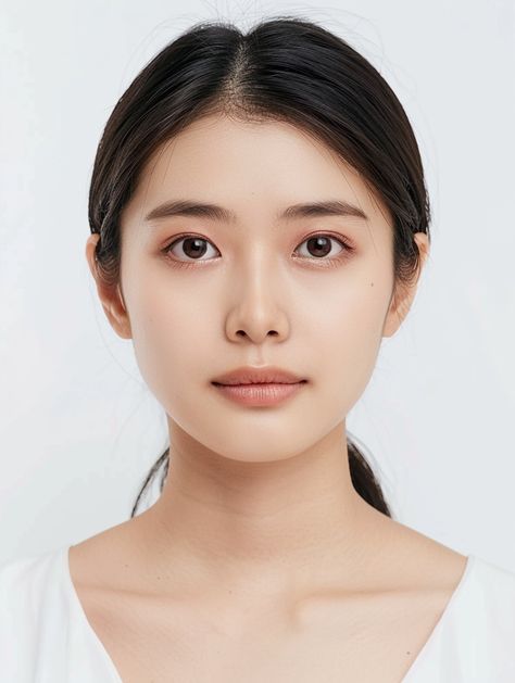 Portrait of Asian Woman with Natural Features Asian Female Portrait, Figure Portrait, Raw Photography, Portraits Female, Inspirational Digital Art, Nikon D850, People Drawing, Pulled Back Hairstyles, Art People