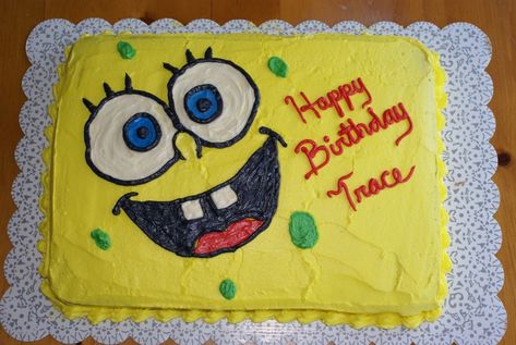 Spongebob Sheet Cake on Cake Central Spongebob Sheet Cake, Spongebob Birthday Cake, Easy Easter Treats, Spongebob Cake, Bday Party Kids, Spongebob Birthday Party, Birthday Sheet Cakes, Spongebob Party, 4th Birthday Cakes