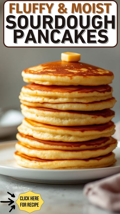 These fluffy sourdough pancakes are a breakfast game-changer! Made with sourdough starter, whole milk, and eggs, they’re light, airy, and packed with tangy, delicious flavor. This easy sourdough pancakes recipe is perfect for busy mornings or a cozy brunch. Whether you’re exploring sourdough breakfast recipes or just love pancakes, this is a must-try! Full Recipe At Dealiciousness.net #SourdoughPancakes #SourdoughBreakfastRecipes #SourdoughPancakesRecipe Breakfast Recipes Bacon, Sourdough Pancake Recipe, Sourdough Breakfast Recipes, Sourdough Pancakes Recipe, Sourdough Breakfast, Best Breakfast Ideas, Cozy Brunch, Pancake Warmer, Quick And Healthy Breakfast