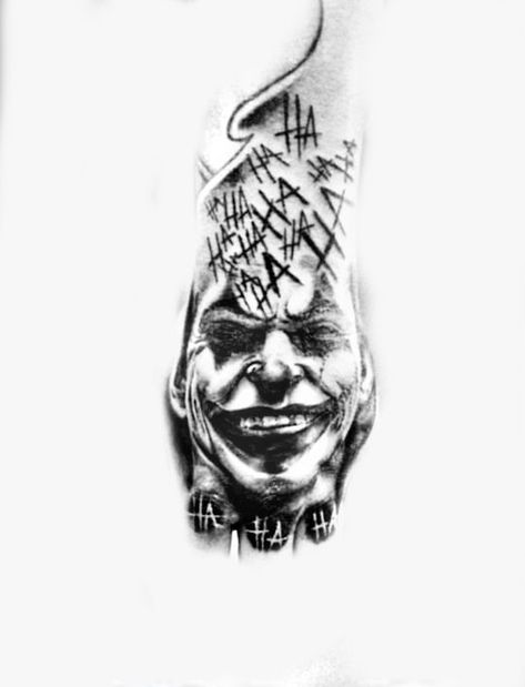 Joker Hand Tattoo Design, Joker Tattoo Design Black And Grey, Joker Tattoo Hand, Joker Hahaha Tattoo, Marian Tattoo, Joker Hand Tattoo, Unique Hand Tattoos, Evil Clown Tattoos, Satanic Tattoos