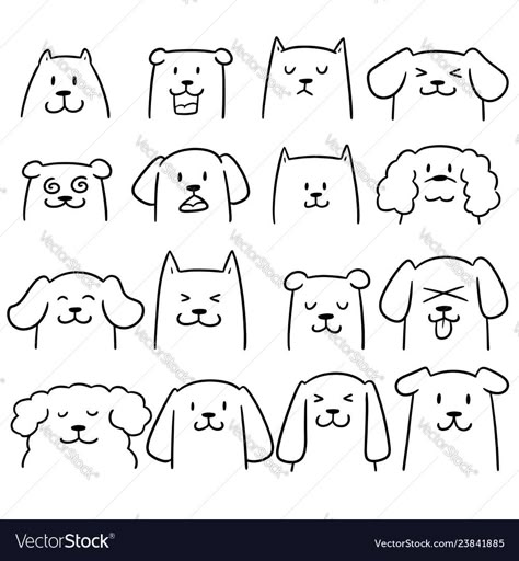 Dog Face Drawing, Dog Drawing Simple, Dog Faces, 동화 삽화, Dog Drawings, Dog Line, Dog Sketch, 강아지 그림, Face Illustration