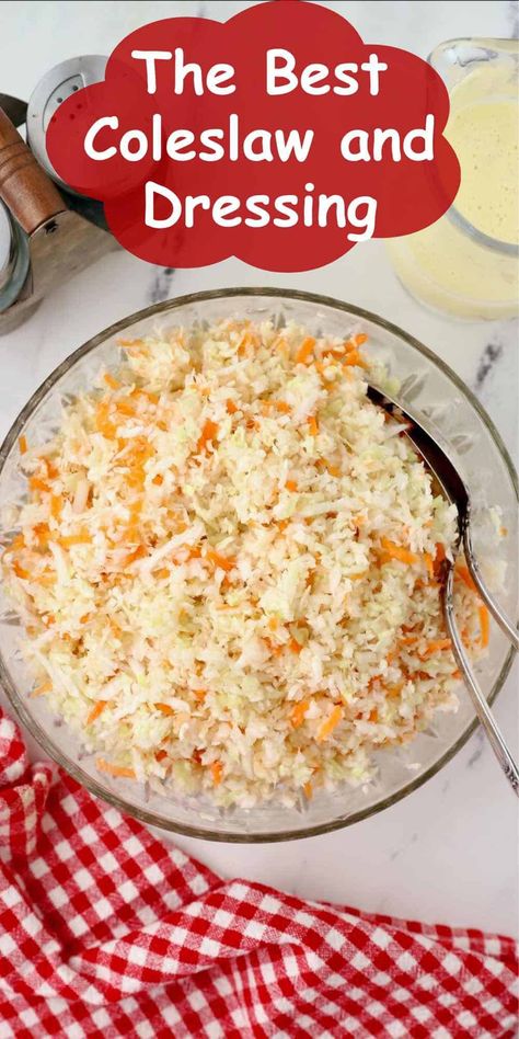 American Coleslaw, Coleslaw With Vinegar Dressing, The Best Coleslaw, Homemade Coleslaw Dressing, Best Coleslaw, Classic Coleslaw Recipe, Vinegar Coleslaw, Cabbage And Carrots, Easy Coleslaw