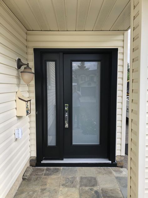 Single Entry Door, Single Entry Doors, Front Door Ideas, Flush Door, Sandblasted Glass, Flush Doors, Front Entry Doors, Door Ideas, Front Entry