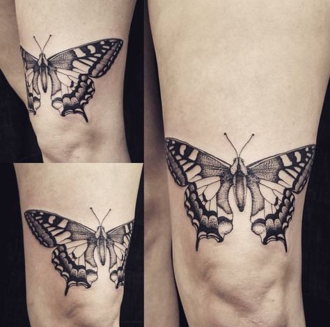 Butterfly knee tattoo Butterfly Above Knee Tattoo, Butterfly Knee Tattoo, Mens Butterfly Tattoo, Monarch Butterfly Tattoo, Simple Butterfly Tattoo, Knee Tattoos, Butterfly Tattoo Stencil, Unique Butterfly Tattoos, Butterfly Tattoo Meaning