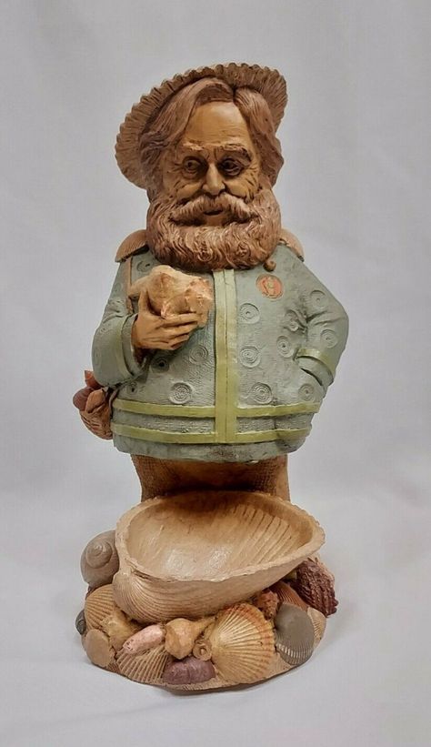 12 Most Valuable Tom Clark Gnomes: Value and Price Guide Tom Clark Gnomes, Gnome Figurines, Tom Clark, Gnome Hat, Scallop Shells, Blue Coats, Price Guide, Conch Shell, Soft Towels