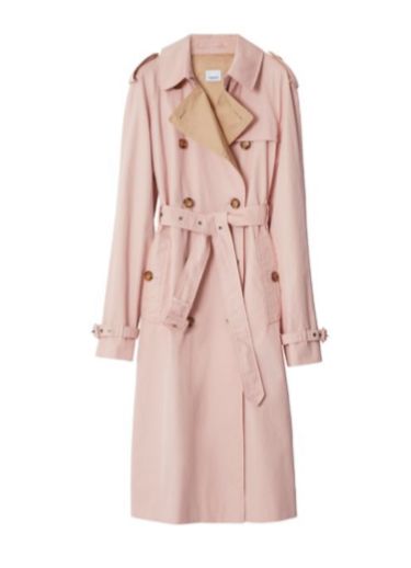 Burberry Trenchcoat, Pink Trench Coat, Burberry Trench, Burberry Trench Coat, Yoko London, Designer Shorts, Outerwear Coats, Trench Coats, Pink Cotton