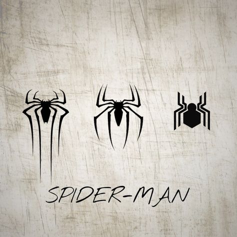 Three spider-man logo from no way home ( spider-man , spider-man 2 , spider-man 3 , the amazing spider-man , The amazing spider-man 2, Spider-man homecoming , spider-man far frome home , spider-man no way home) Spiderman Three Spiders, Three Spiderman Drawing, Spider Man Mini Tattoo, Spider Man Matching Tattoos, Spider Man Inspired Tattoo, Spider Man Symbol Tattoo, Matching Spider Man Tattoo, Spider Man Spider Tattoo, Small Spider Man Tattoo